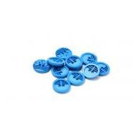 Dill Round Retro Buttons 15mm Turquoise