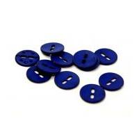 Dill Round Large Holed Matte Buttons 20mm Navy Blue