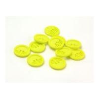 Dill Round Retro Buttons 20mm Yellow