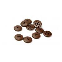 Dill Round Snakeskin Texture Buttons Brown