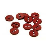 Dill Round Large Holed Matte Buttons 20mm Wine Red