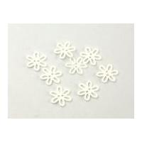 dill open flower shape buttons 20mm white