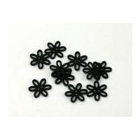 Dill Open Flower Shape Buttons 20mm Black