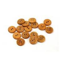 dill round inlaid wood buttons 28mm brown