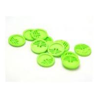 dill round retro buttons 25mm lime green