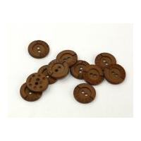 Dill Round Selfmade Buttons Tan Brown