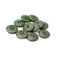 Dill Round Snakeskin Texture Buttons Dark Olive