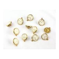 Dill Pocket Watch Shape Buttons Cream, Gold