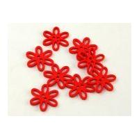 Dill Open Flower Shape Buttons 28mm Red