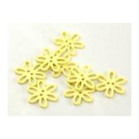 Dill Open Flower Shape Buttons 28mm Lemon Yellow