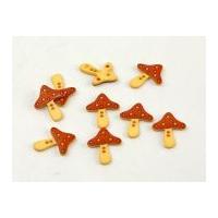 Dill Two Tone Mushroom Shape Buttons Orange