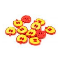 dill apple shaped buttons yellowred