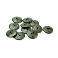 Dill Round Snakeskin Texture Buttons Dark Olive