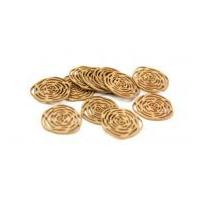 Dill Delicate Linear Rose Buttons 28mm Camel