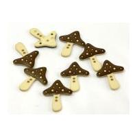 Dill Two Tone Mushroom Shape Buttons Brown