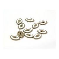 Dill Two Tone Eye Shape Buttons Brown