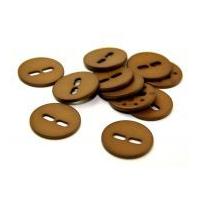 dill round large holed matte buttons 38mm golden brown