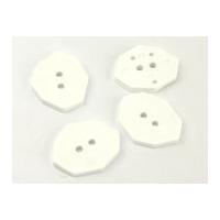 Dill Large Glossy Irregular Shape Buttons 50mm White