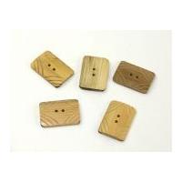 dill rectangle natural horn engraved buttons 40mm brown