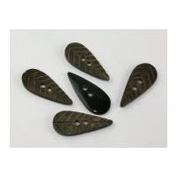 Dill Leaf Shape Natural Horn Buttons Brown