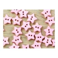 Dill Star Shape 2 Hole Plastic Buttons Baby Pink