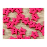 Dill Star Shape 2 Hole Plastic Buttons Cerise Pink