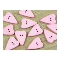 Dill Irregular Heart Shape 2 Hole Plastic Buttons Baby Pink