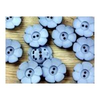 dill flower shape 2 hole plastic buttons grey