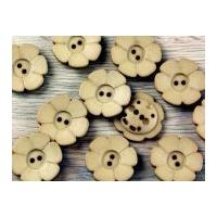 Dill Flower Shape 2 Hole Plastic Buttons Beige