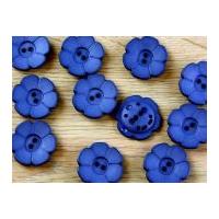 Dill Flower Shape 2 Hole Plastic Buttons Teal