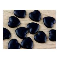 Dill Heart Shape 2 Hole Plastic Buttons Navy Blue