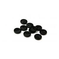 Dill Round Retro Buttons 15mm Black