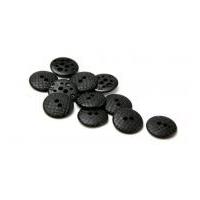 Dill Round Snakeskin Texture Buttons Black