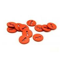 Dill Round Large Holed Matte Buttons 20mm Rust Orange