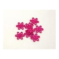 dill open flower shape buttons 20mm cerise pink