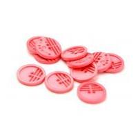 Dill Round Retro Buttons 25mm Pink