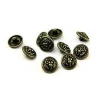 Dill Round Metal Eagle Buttons Antique Silver