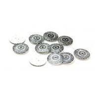 dill round small wheel patterned buttons blackwhite