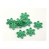 Dill Open Flower Shape Buttons 28mm Green