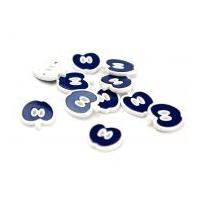 Dill Apple Shaped Buttons Navy/White