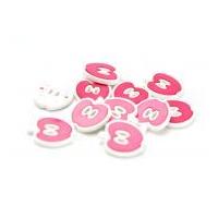 Dill Apple Shaped Buttons Cerise/White