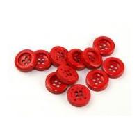 Dill Round Chunky Coat Buttons 28mm Red
