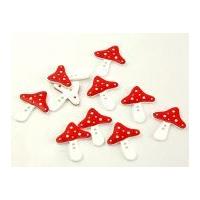 Dill Two Tone Mushroom Shape Buttons Red