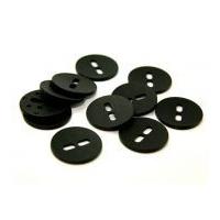 Dill Round Large Holed Matte Buttons 38mm Black