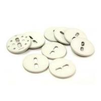 Dill Round Large Holed Matte Buttons 38mm Silver Grey