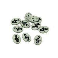 Dill Treble Clef Musical Note Oval Buttons 25mm Grey