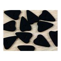 Dill Irregular Heart Shape 2 Hole Plastic Buttons Black