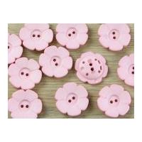 dill flower shape 2 hole plastic buttons baby pink