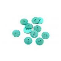 dill pearlised two step round buttons 15mm turquoise