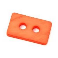 Dill Large Textured Rectangle Buttons 40mm Orange